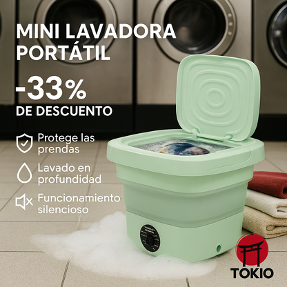 Mini Lavadora Plegable 2 en 1 – Potente y Compacta