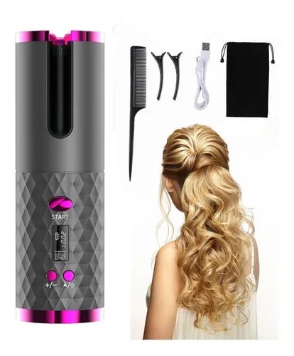 Rizador de Cabello Automático Inalámbrico - 6 Temperaturas y 11 Tiempos Ajustables