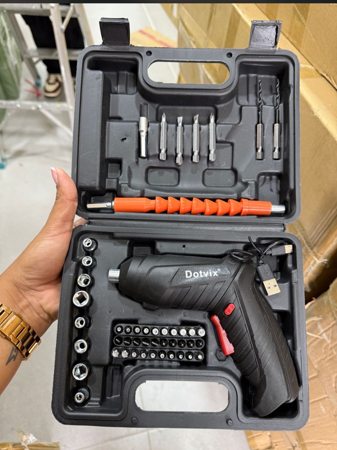 Mini taladro/destornillador eléctrico