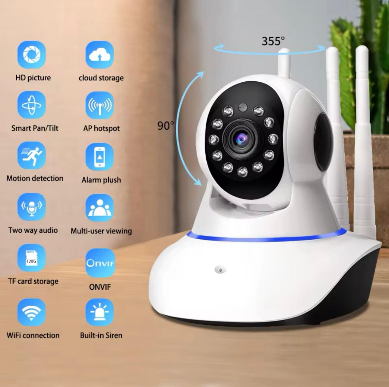 Cámara de Seguridad WiFi PTZ V380 Pro