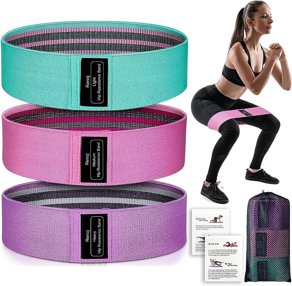 Bandas de Resistencia para Glúteos y Piernas – Set de 3 Niveles (Ligero, Medio y Pesado)