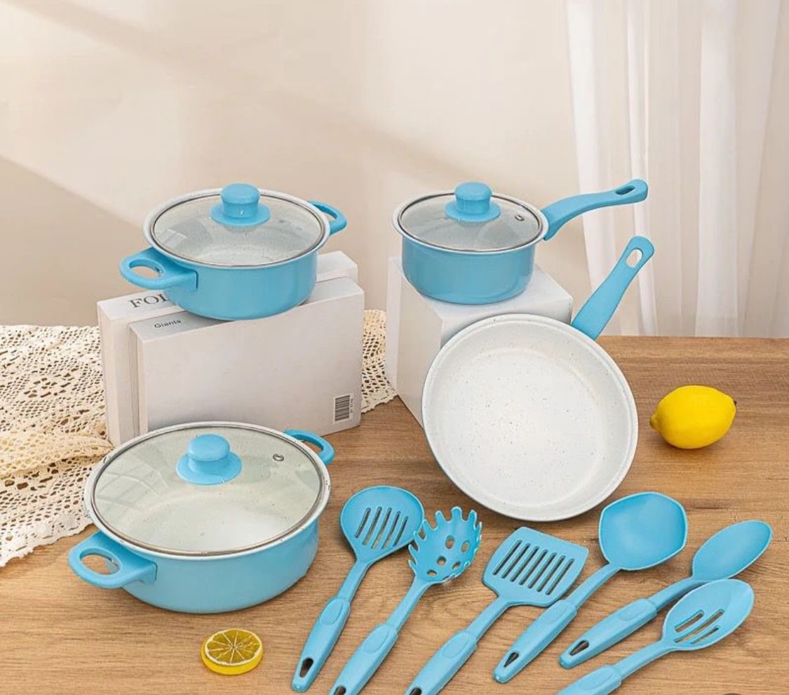 Set de Ollas Antiadherentes de 13 Piezas – Elegancia y Funcionalidad en tu Cocina