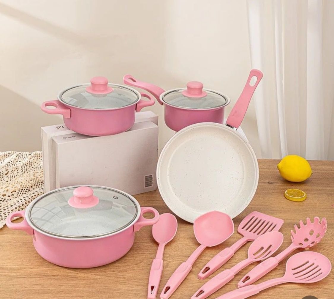 Set de Ollas Antiadherentes de 13 Piezas – Elegancia y Funcionalidad en tu Cocina
