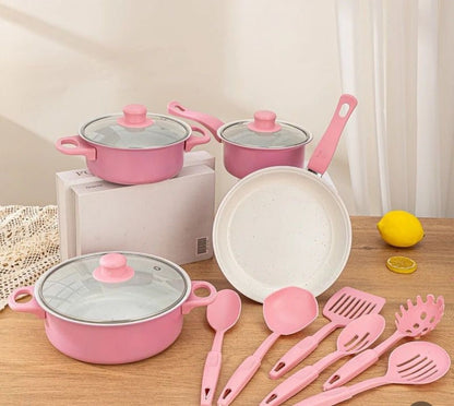 Set de Ollas Antiadherentes de 13 Piezas – Elegancia y Funcionalidad en tu Cocina