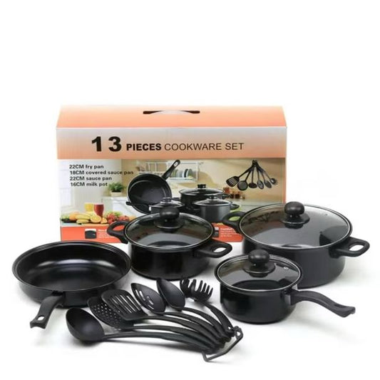 Set de Ollas Antiadherentes de 13 Piezas – Elegancia y Funcionalidad en tu Cocina