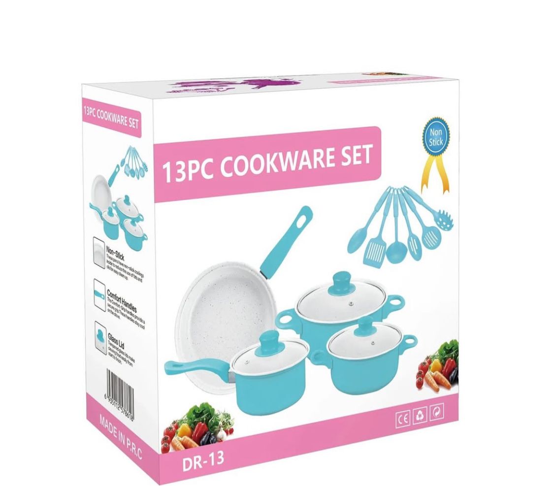 Set de Ollas Antiadherentes de 13 Piezas – Elegancia y Funcionalidad en tu Cocina