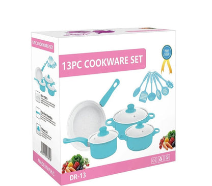 Set de Ollas Antiadherentes de 13 Piezas – Elegancia y Funcionalidad en tu Cocina