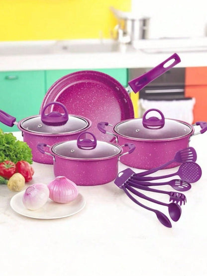 Set de Ollas Antiadherentes de 13 Piezas – Elegancia y Funcionalidad en tu Cocina