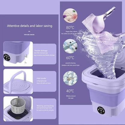 Mini Lavadora Plegable 2 en 1 – Potente y Compacta