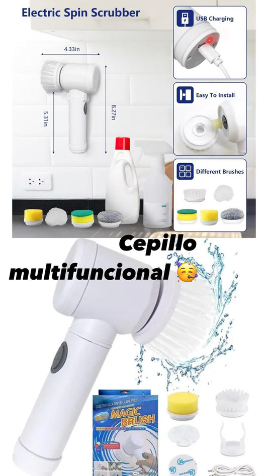 ¡Cepillo Eléctrico lava loza Multifuncional 5 en 1!
