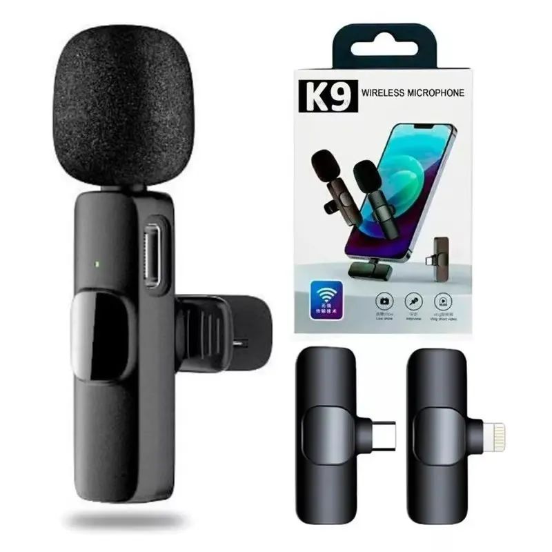 Micrófono Inalámbrico K9 para Celulares – Ideal para Grabaciones, Vlogs, TikToks y Más