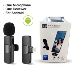 Micrófono Inalámbrico K9 para Celulares – Ideal para Grabaciones, Vlogs, TikToks y Más