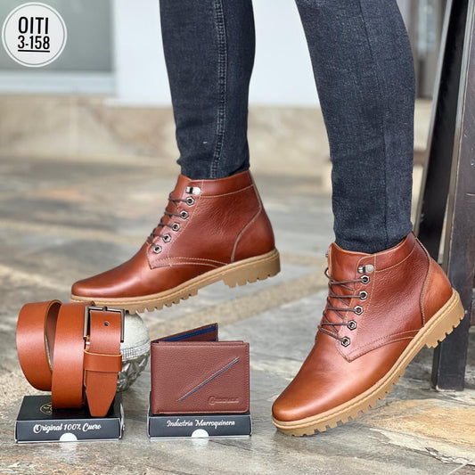 TRIO  ZAPATO CASUAL CORREA Y BILLETERA 💯CUERO