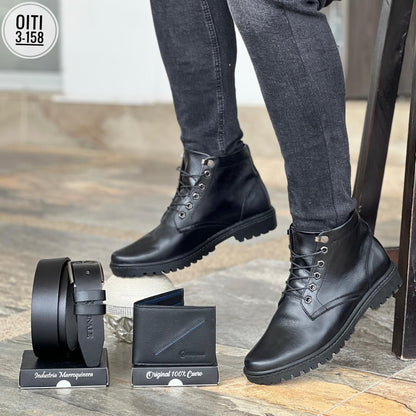 TRIO  ZAPATO CASUAL CORREA Y BILLETERA 💯CUERO
