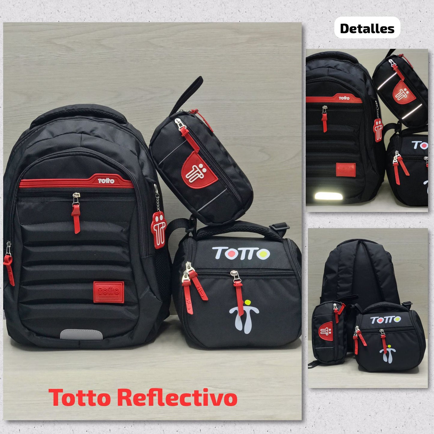 BOLSO TOTTO TRIO  CON CITA REFLECTIVAS