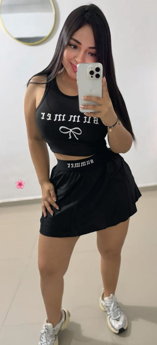 CONJUNTO FALDA Y HERMOSA CAMISA ESTAMPADA