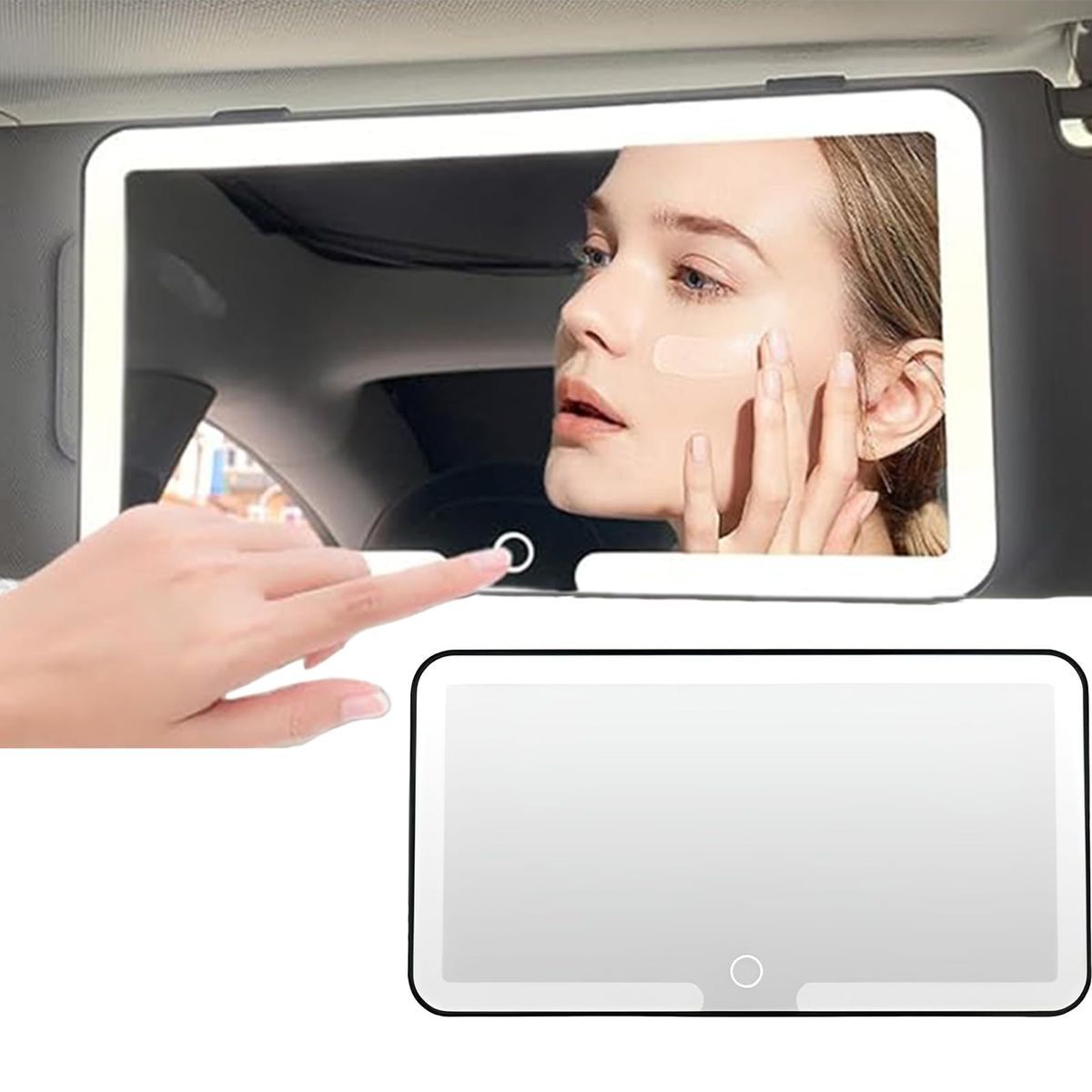 Espejo con Luz LED para Visera de Carro