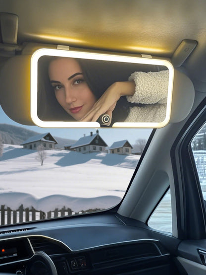 Espejo con Luz LED para Visera de Carro