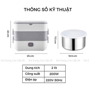 Lonchera Eléctrica de Acero Inoxidable con 4 Compartimientos